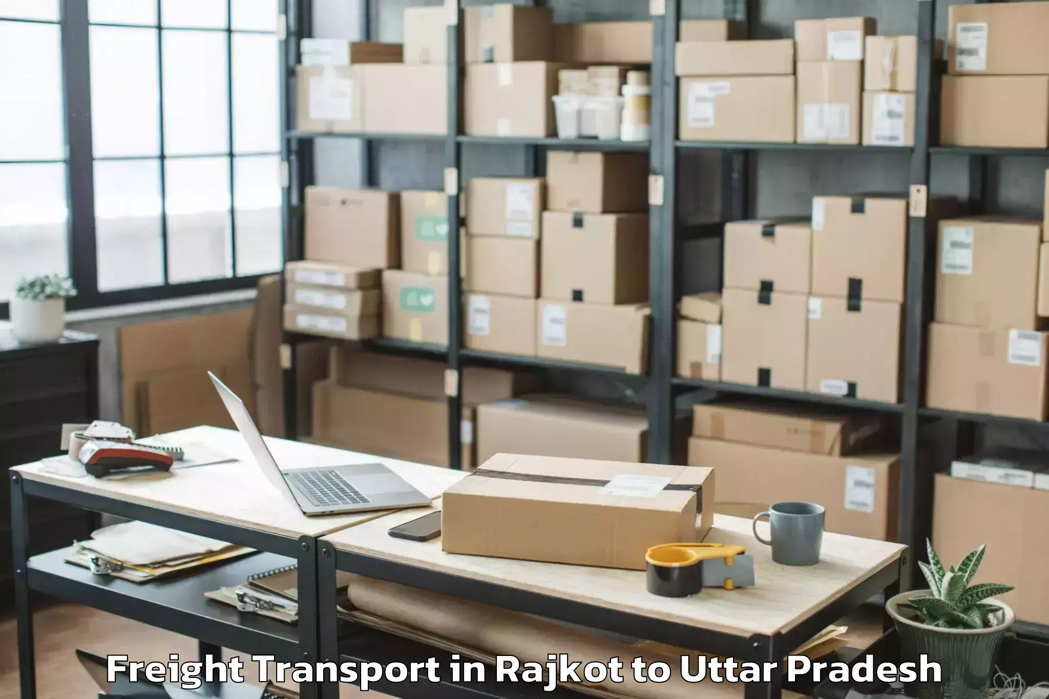 Comprehensive Rajkot to Abhilashi University Lucknow Freight Transport